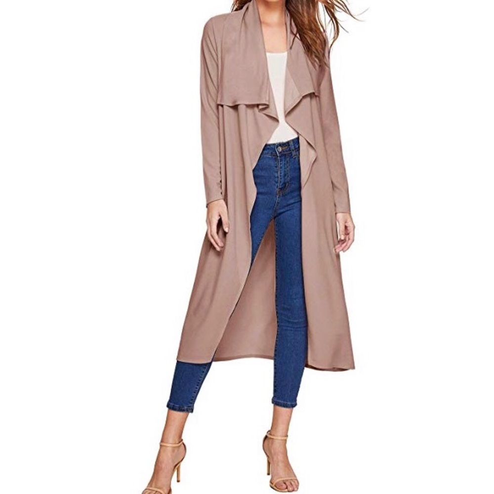 “Blushing for You” Waterfall Duster Coat